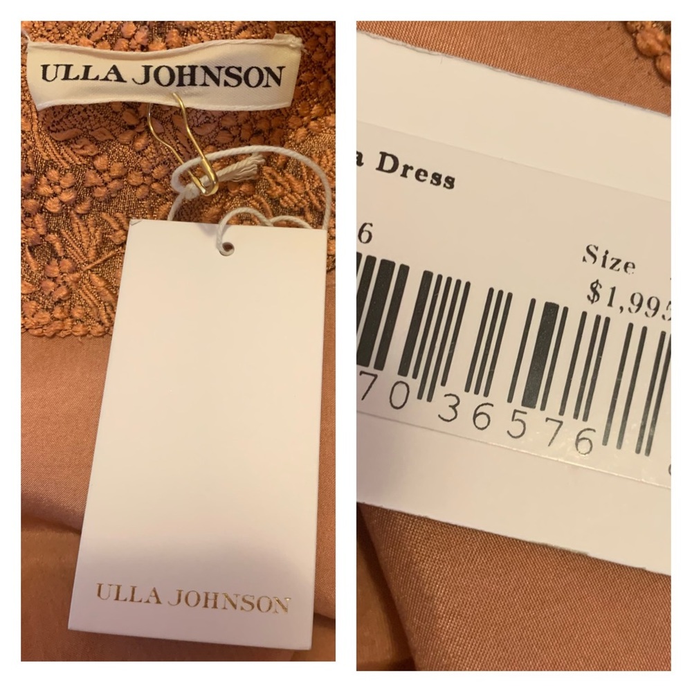 New! ULLA JOHNSON Jacquard Tiered Midi Dress - Picture 14 of 14